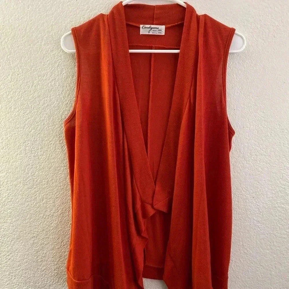 💥Light Weight Orange Vest Cardigan S - Picture 1 of 3